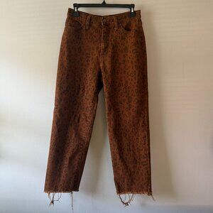 Universal Thread Brown Black Cheetah Animal Print Vintage Straight Leg Jeans